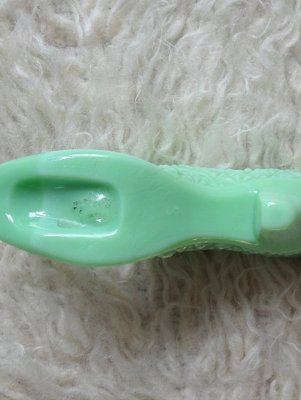 Vintage L.E. Smith Glass Jadeite Shoe Figurine - Picture 4 of 6